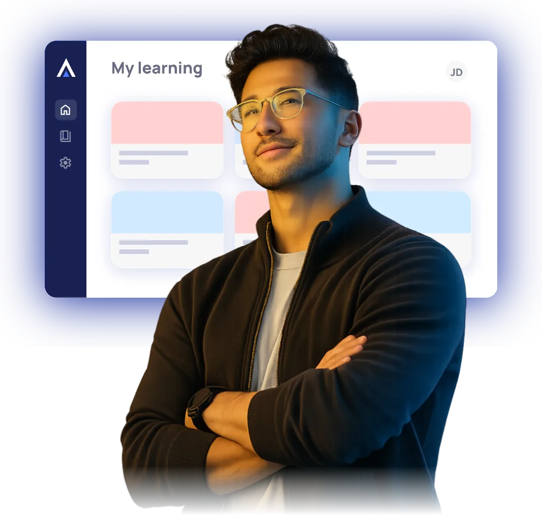 Student using the Atlas learning dashboard